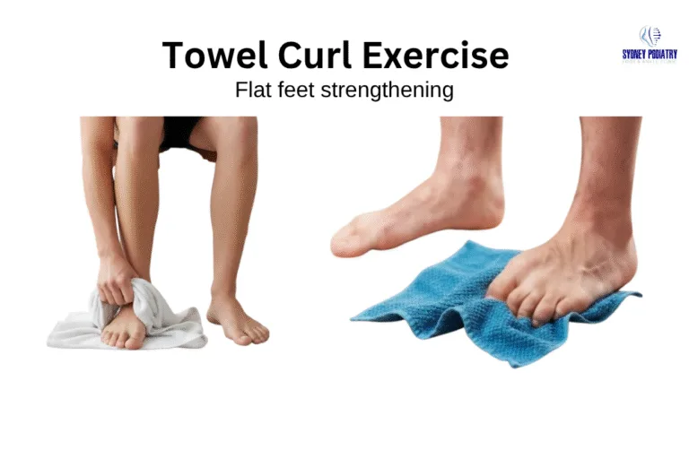person doing Towel Curl Exercise For flat feet strengthening