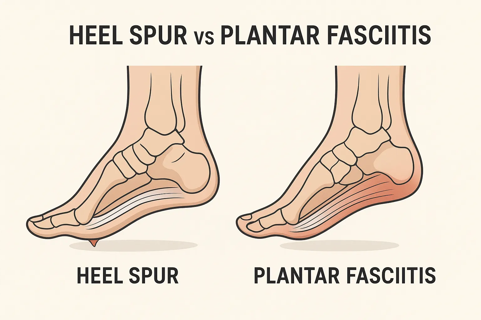 Heel Spur vs Plantar Fasciitis